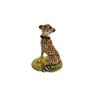 Cheetah Figurine by Basil Mathews Ceramic Handmade Sculpture Vintage Decor Gift